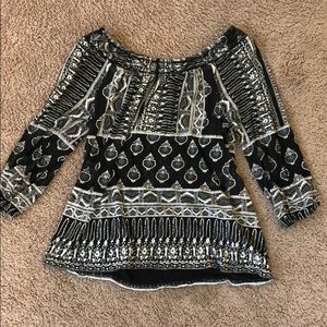Black and white Lucky Brand off the shoulder top